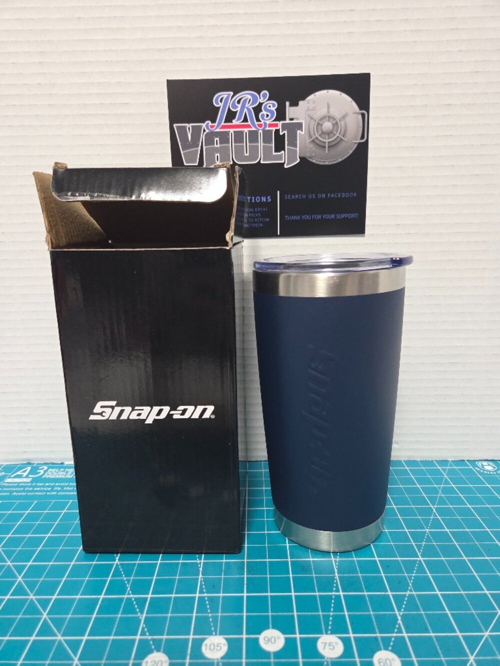 Snap-on Tools 20oz Insulated Stainless Steel Tumbler Cup Navy Blue Matte NEW